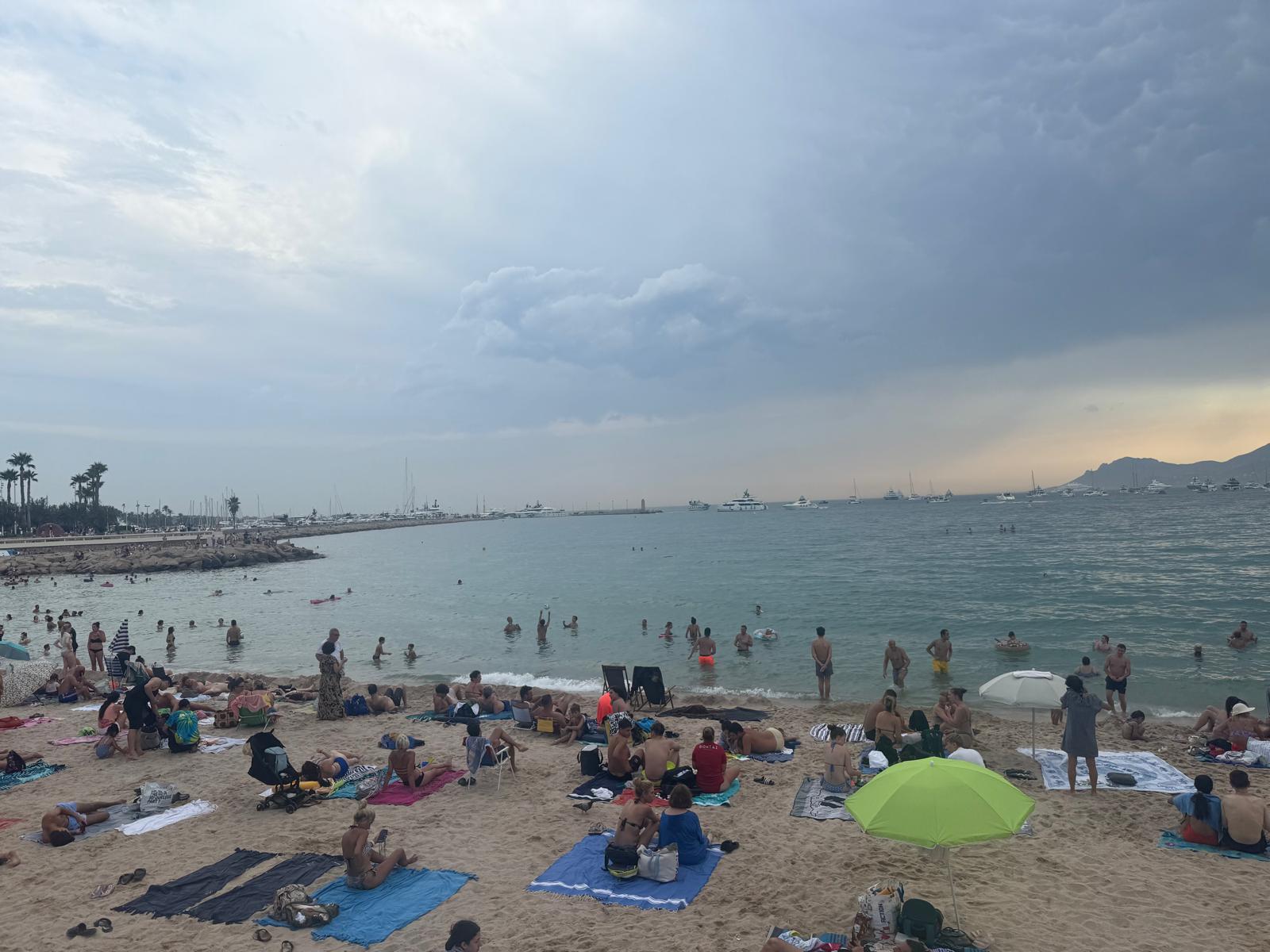 Cannes beach on La Croisette, soft sand and turquoise water near your stay