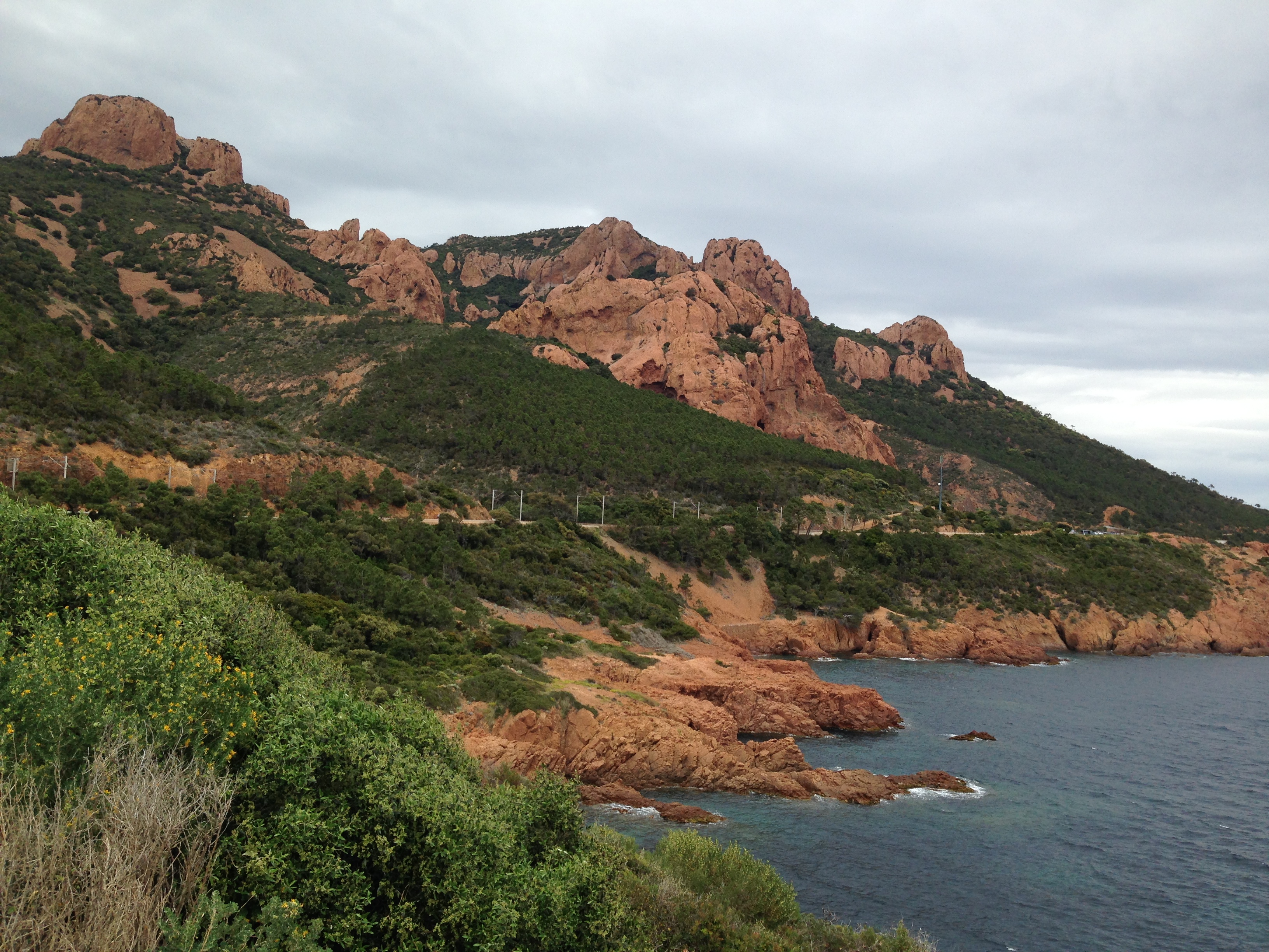 Massif de l'Estérel, red rocks and wild Riviera landscapes between sea and hills